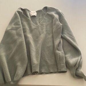 Abercrombie and Fitch, V-neck sweater, sage, green size small